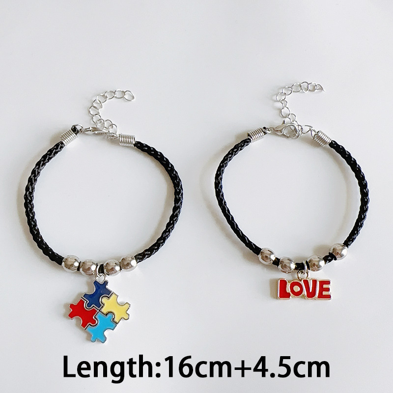 13g Weight Alloy Pendant Material Bracelets Classification rope Chain Material Cord String Chain Type 1 Piece Quantity Daily Occasion Alloy, rope Material Love, Jigsaw, Heart Shape Pattern All Seasons Season Unisex Gender Plating Design Simple Style Style Simple Style Love Jigsaw Heart Shape Alloy Rope Cord String String Bracelets Wholesale 无