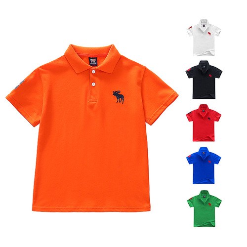 New Summer Children's Polo Shirt with Stand-up Collar Short Sleeve Boys' Cotton T-shirt for Kids and Toddlers Baby Pique Cotton