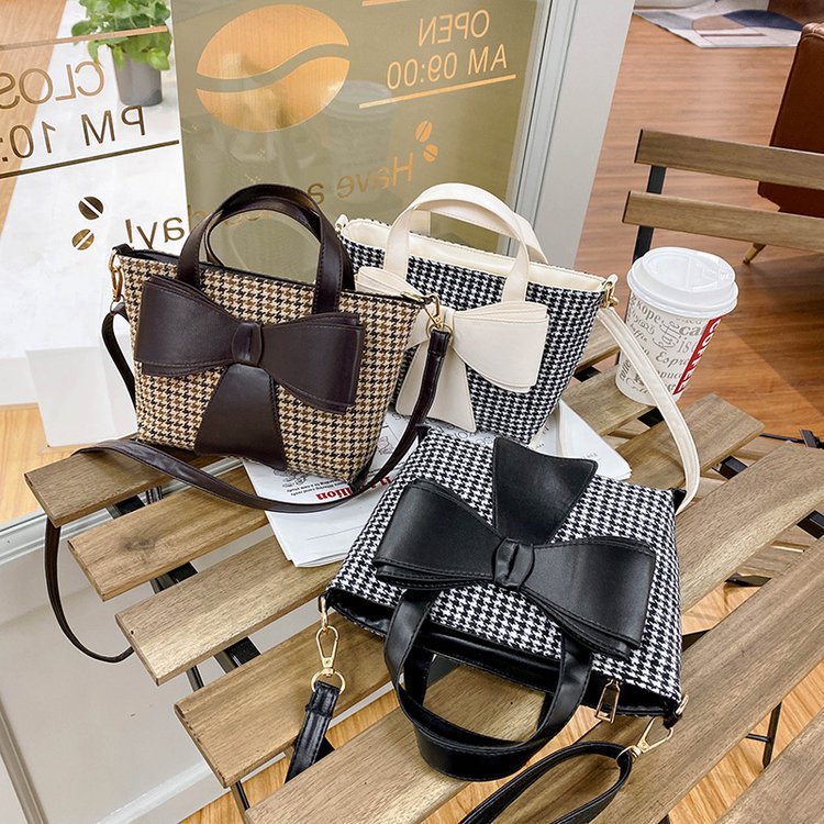 New texture bow small bag female 2020 au...