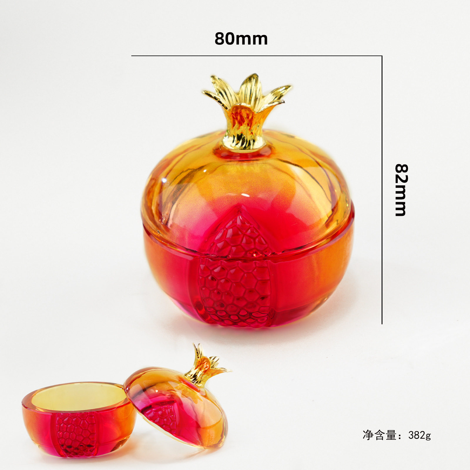 Taza de cristal de manicura gradiente de alta calidad calabaza granada caja de joyería joyería de cristal almacenamiento al por mayor