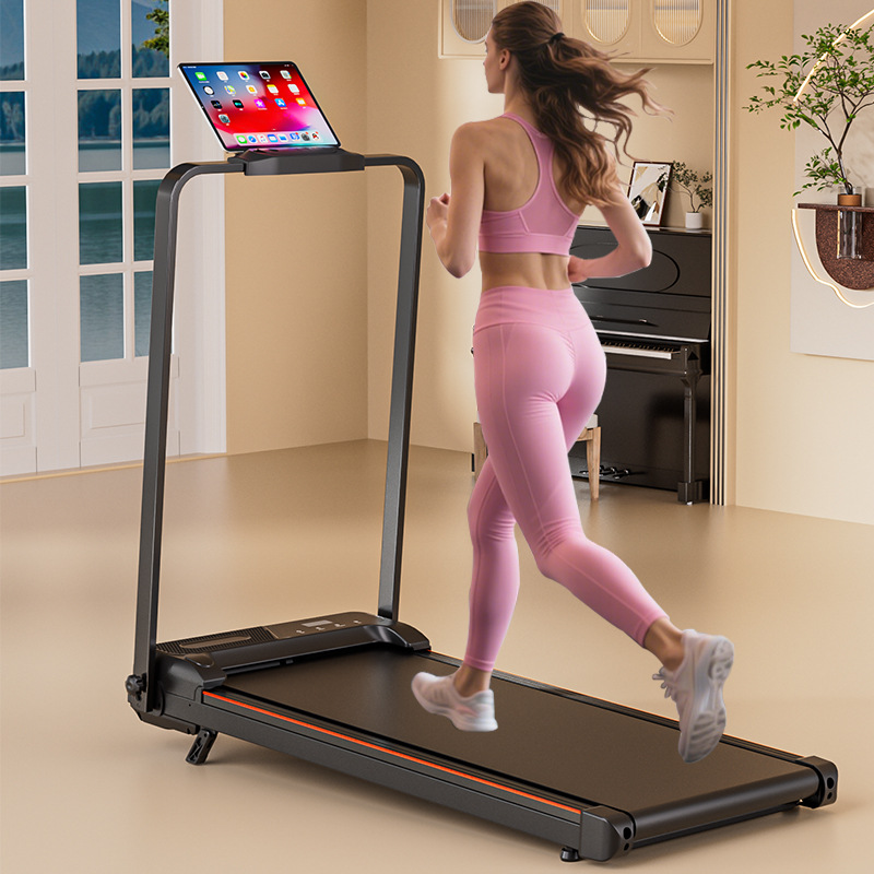 Cross-border Walking Machine with Armrests, Household Small Fully Foldableing Indoor Mini Electric Flatbed Treadmill