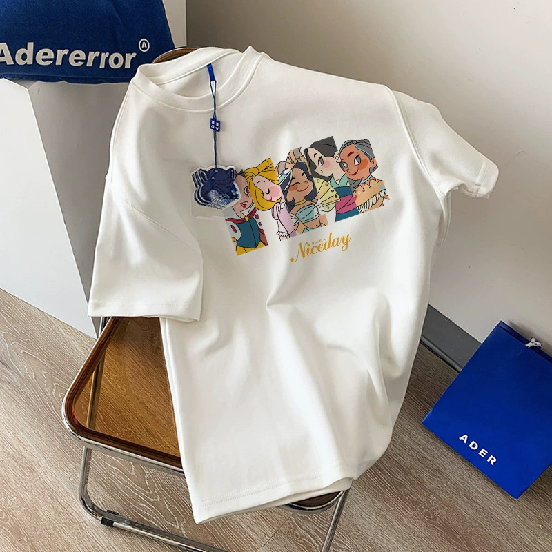  Cotton children's thin T-shirt for elementary school students for leisure, Korean style, for teenagers, oversize