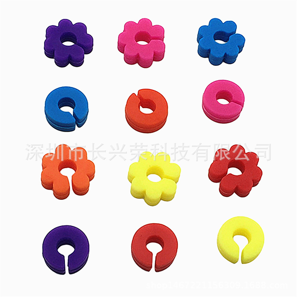 现货硅胶C型圆柱酒杯标记 硅胶酒杯记号 酒吧聚会酒杯标签识别器