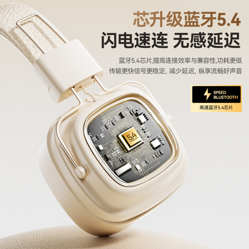 2025新款头戴式蓝牙耳机无线复古风重低音手机电竞高音质降噪通用|undefined