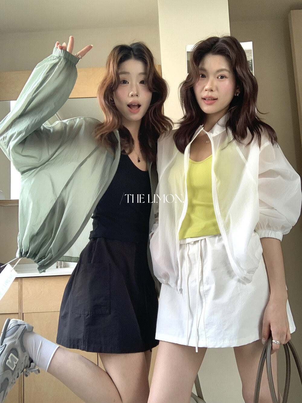 Áo chống nắng nữ dáng dài cổ đứng rút dây phong cách trẻ trung — Xám cacbon, Xám tím, xanh lam, màu cam chi tiết 21