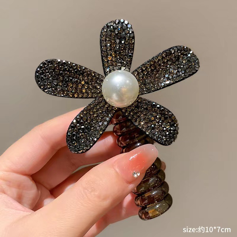 Línea telefónica trenzada transfronteriza, anillo para el cabello, perla, cabello trenzado recto, artefacto femenino, cola de caballo alta, burbuja, cabello trenzado, cuerda, accesorios para el cabello