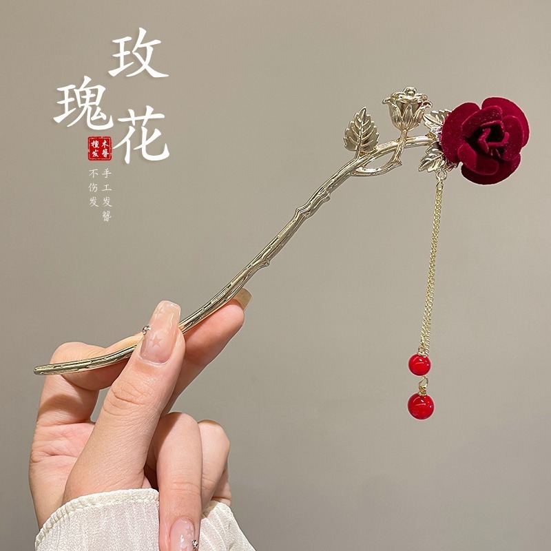 新しい中国風の古代スタイルのヘアピン、ハイエンドのシンプルでモダンな木製ヘアピン、新鮮な気質、漢服のチャイナドレスのヘアピン、女性用|undefined