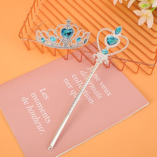 Manufacturer children's tiara crown magic wand set sweet princess girl hairband accessories girls jewelry