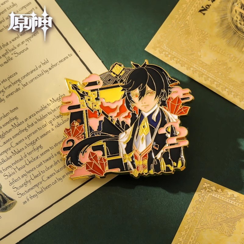 特別クリアランスクロスボーダーメタル原神ブローチアニメーション周辺二次元漫画かわいいバッジアクセサリーピン|undefined