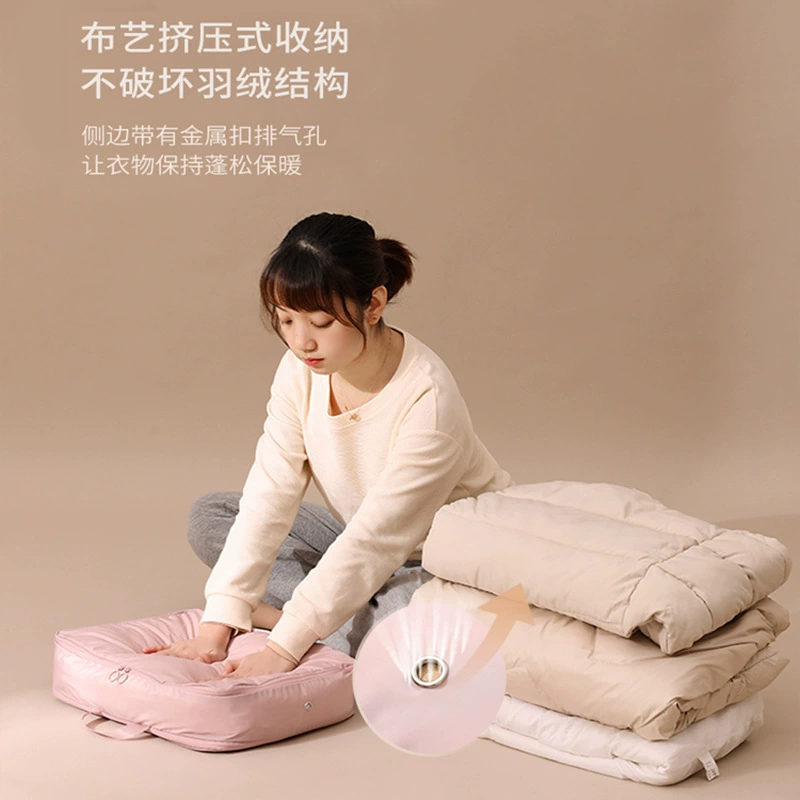 Down jacket, storage bag, handheld capacious luggage duvet for traveling for home use