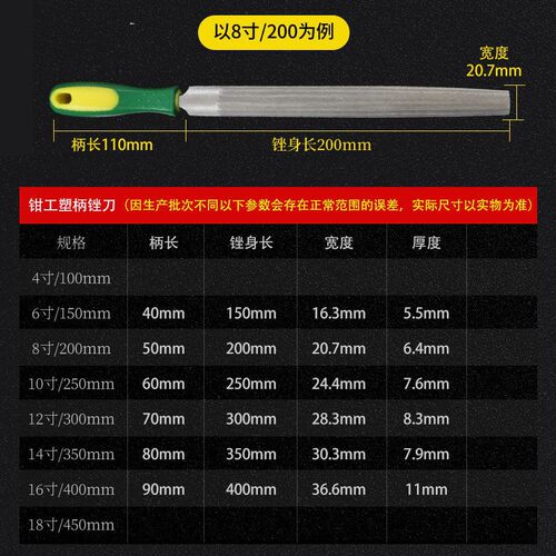 Shanghai Gongsu Bing semi-circle file fitter's file set iron file model file large file steel file metal grinding file