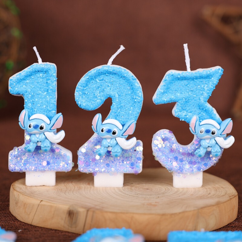 クロスボーダー Amazon 漫画デジタル誕生日キャンドル 1 歳のかわいいステッチ誕生日手作り diy ケーキキャンドル|undefined