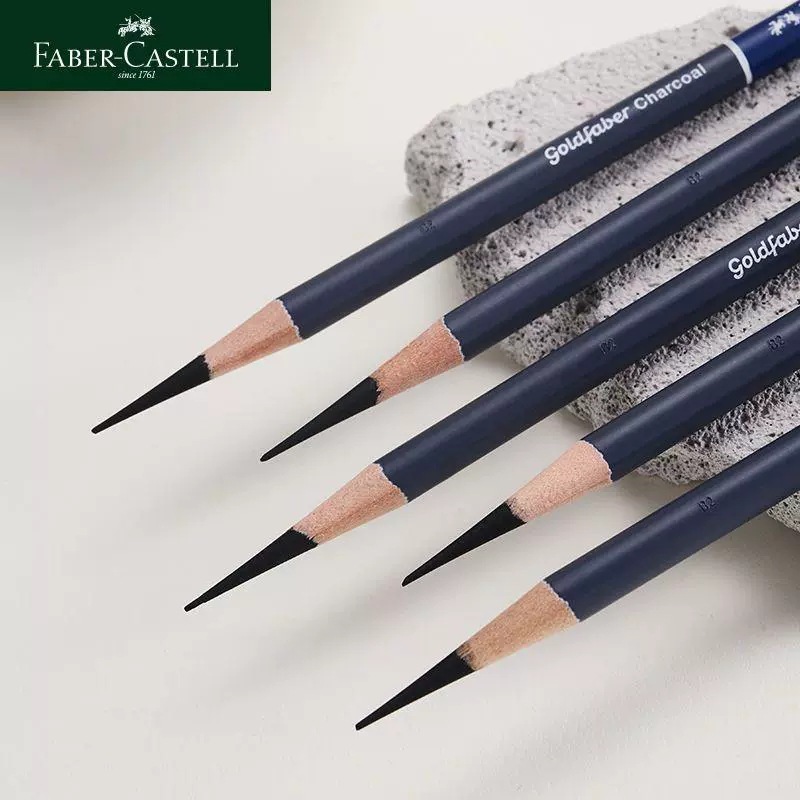 Faber-Jia Blue Series Lanhui Goldfaber bosquejo lápiz de carbón herramienta de bosquejo especial para estudiantes de arte traje pluma de carbono