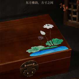 高档精致实木轻奢双层首饰盒珠宝仿古木盒新中式收纳盒中国风