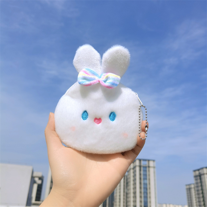 Women's Animal Plush Bowknot Zipper Kids Wallets display picture 4