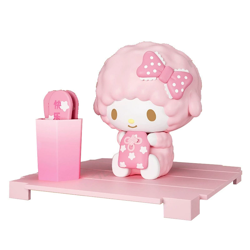 Подлинная коллекционная фигурка из серии Lucky Sign Sanrio в микро-боксах, трендовая игрушка, крутая персона Kuromi, боковой край Pacha Dog, оптом
