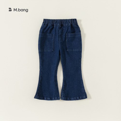 babycity children's Korean style girls' spring and autumn pants 2024 new style bell pants fashionable girls' jeans