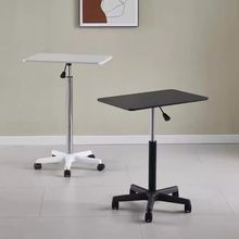 可移动升降桌电脑桌房间卧室床边桌带轮站立式工作台直播升降桌子