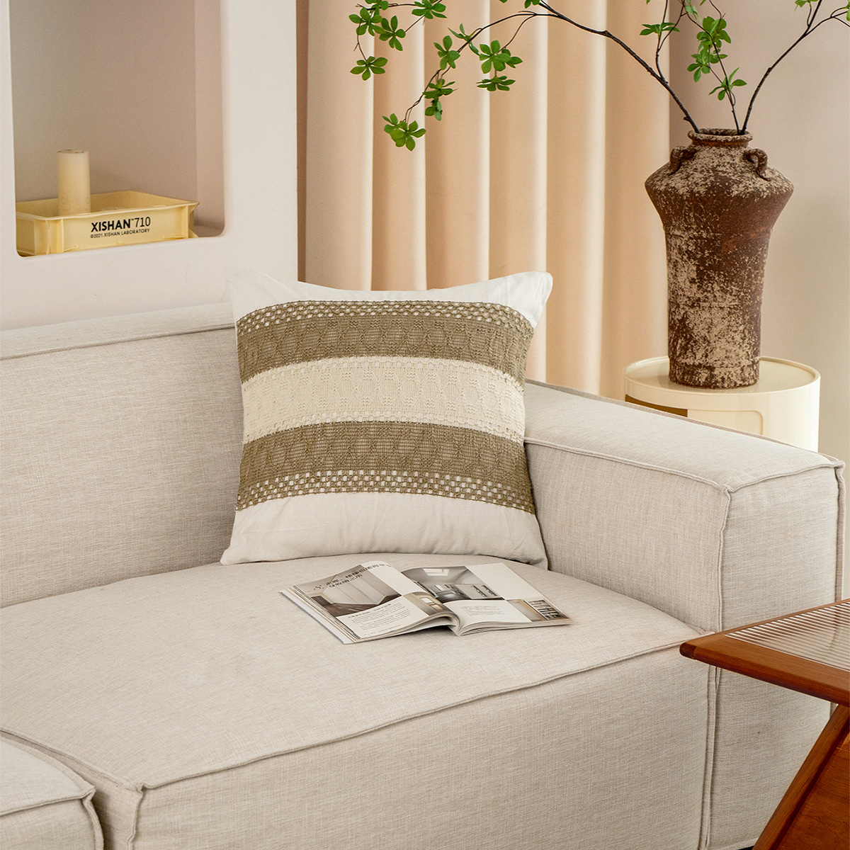 TEMU funda de almohada de imitación de lino transfronteriza sin núcleo 45x45 funda de sofá de oficina