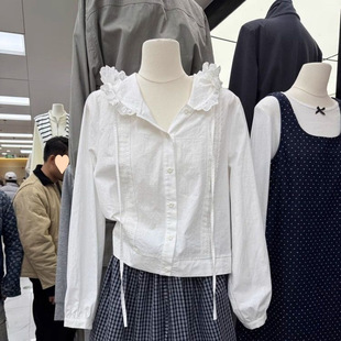 2025 Spring New Korean Style Loose Patchwork Hooded Shirt Long Sleeve Women's Slimming Versatile Shirt Cardigan Top