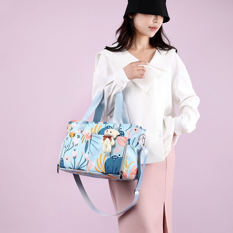 新款韓版媽咪包大容量手提母嬰包單肩斜掛多功能可掛嬰兒車孕婦包