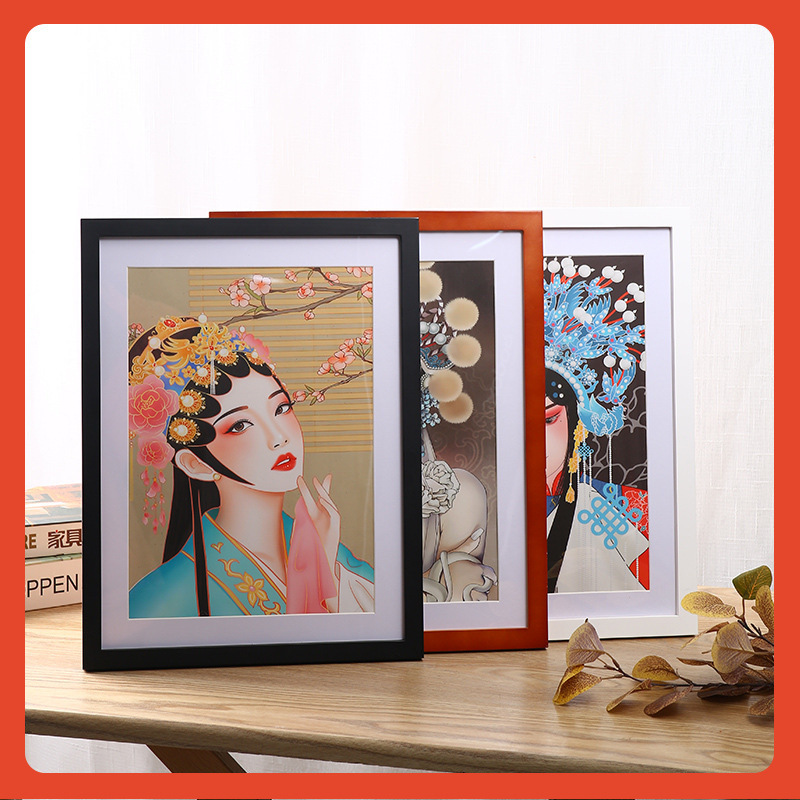 ✧ Art Studio Wall-Mounted Picture Frame 8K4 Open A34 Certificate Framing Photo Studio Frame Puzzle Frame Solid Wood Photo Frame Wholesale