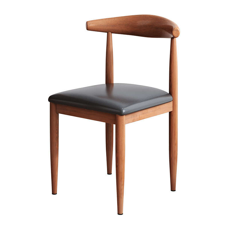 Silla de comedor de lujo ligera respaldada taburetes de escritorio nórdico casero silla de comedor moderna silla de cuerno nórdico de hierro forjado