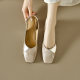 Great-looking Vintage Printed New Chinese Style National Style Square Toe Baotou Sandals Women's 2025 Summer Color-matching Coarse Heeled Hallback Single-layer Shoes