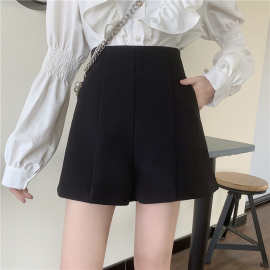 2024夏季新款短裤女高腰显瘦定制时尚阔腿裤胖mm大码休闲西装裤子