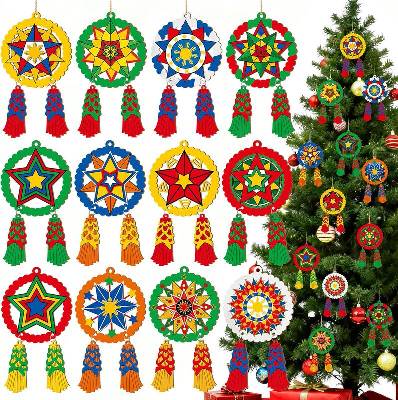 Cross-border Christmas Parasol Lights, Philippine Decorations, Kapis Star Pendants, Window Paro Lantern Decorations Cross-border Christmas Parasol Lights, Philippine Decorations, Kapis Star Pendants, Window Paro Lantern Decorations