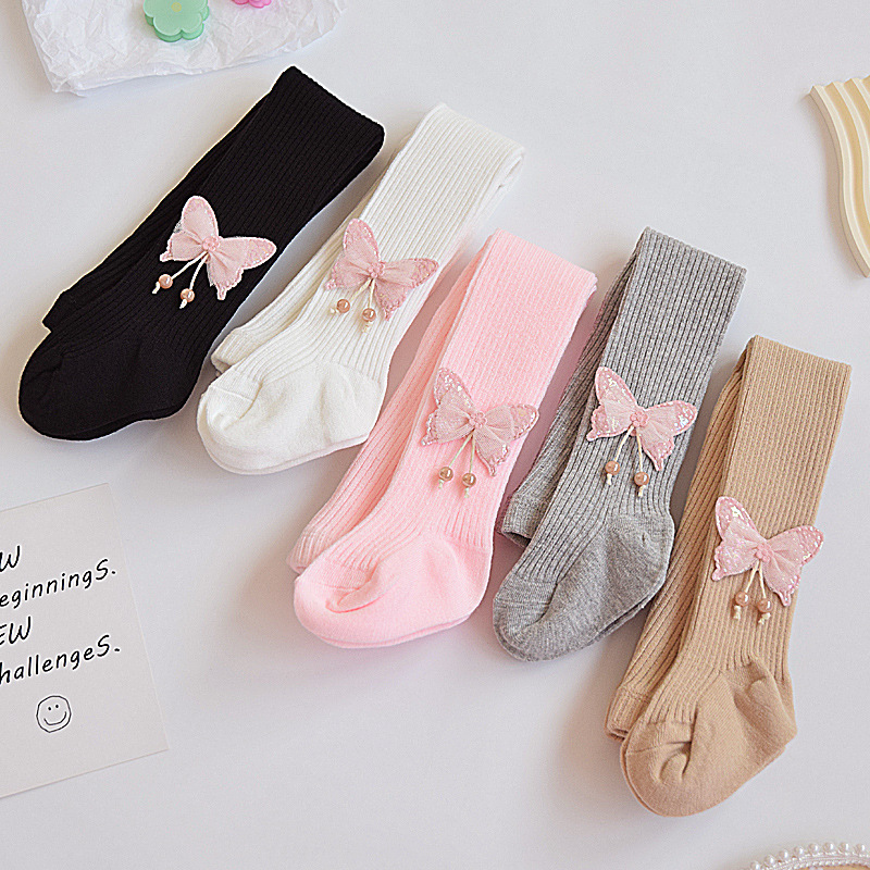 Polainas de los niños de primavera y otoño de algodón Delgado pantimedias de las niñas de espesor medio de otoño e invierno infantil ropa exterior pantimedias