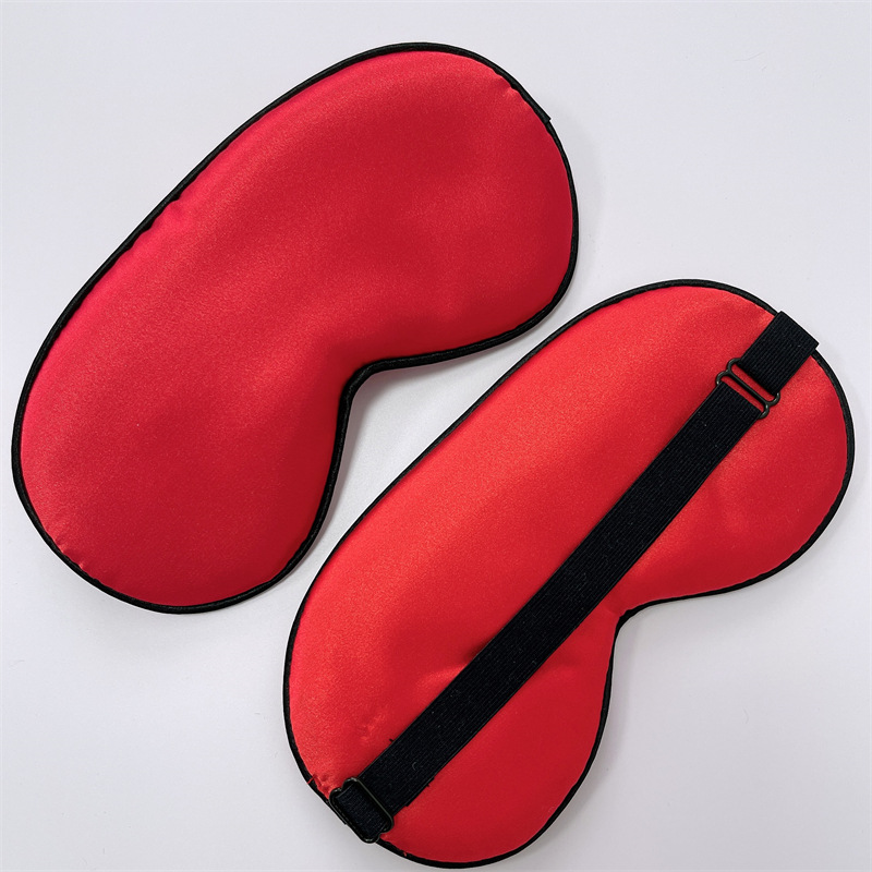 Máscara de ojo de seda para dormir de doble cara de seda artificial Máscara de ojo de sombreado de seda de mora color sólido máscara de ojo de satén en stock al por mayor