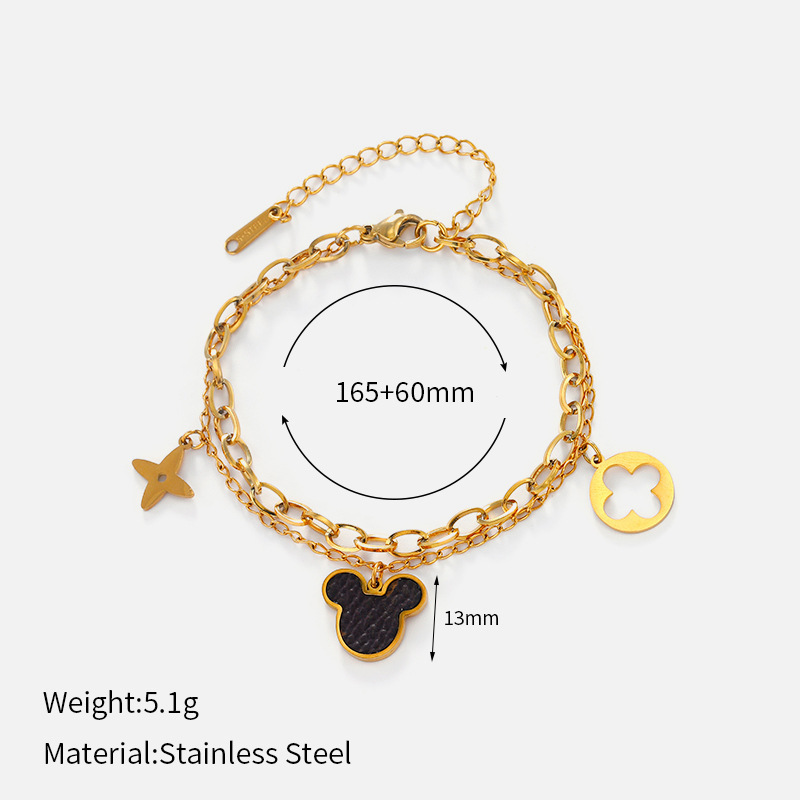 ヨーロッパとアメリカのクロスボーダーシンプルなステンレス鋼の太いブレスレット電気メッキ 18 K ゴールドチェーンブレスレットヒップホップスタイルチタン鋼ブレスレット|undefined