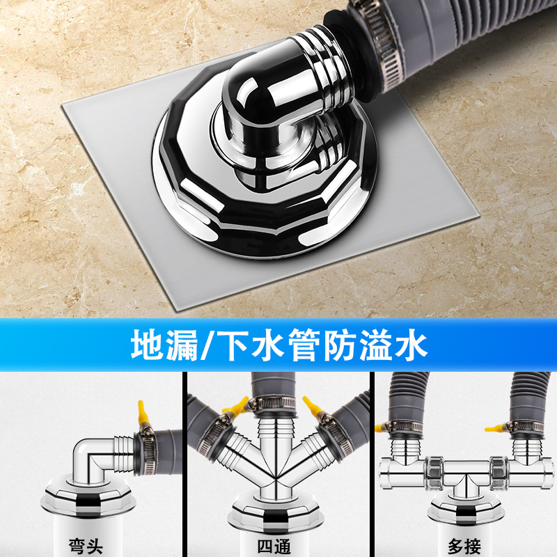 下水管三头通洗衣机排水管地漏接头接口对接器道三通分水器二合一