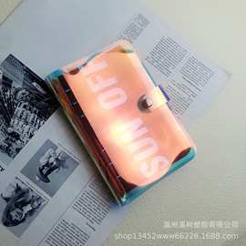 定制PVC活页a5a6a7手账本 镭射透明笔记本定做卡尺笔袋内页袋本子