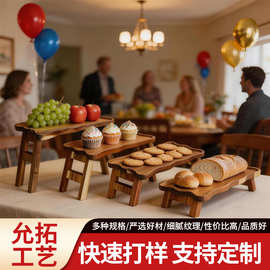 跨境木质甜点蛋糕展示托盘置物架家用派对聚会对零食水果装饰盘架