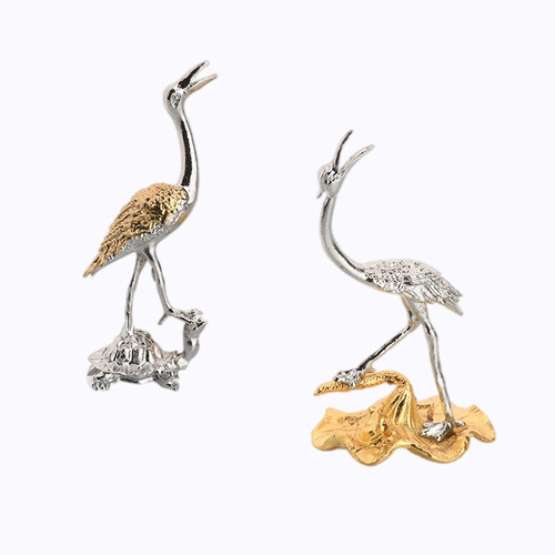 Incense burner, creative alloy elephant incense stick, crane stepping on lotus incense stick, portable incense holder, household mini wire incense burner