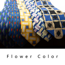 孤品真丝印花领带超宽10公分黄色蓝色格子双皱缎桑蚕丝撤柜尾单