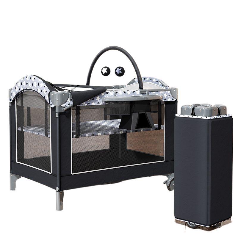 Cuna plegable, mesa de pañales portátil, almacenamiento, cama multifuncional para juegos para bebés, cama extraíble para recién nacidos