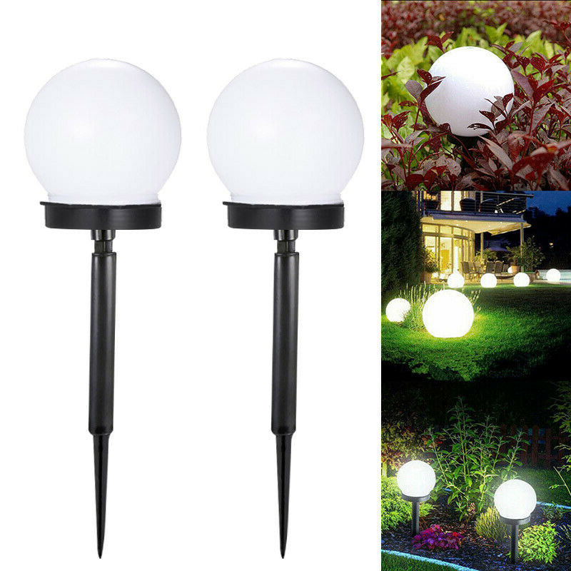 Solar round bulb plug lawn lamp white decorative lighting courtyard garden plug lamp rainproof path lamp