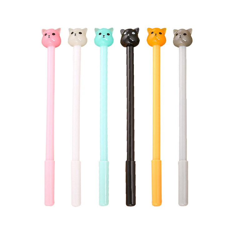 Creativo transparente lindo perro gel pluma lindo estudiante pluma aprendizaje papelería suministros de oficina a base de agua firma pluma al por mayor