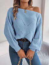 G 47742 Off Shoulder Lantern Sleeve Sweater ¶����\��ë��