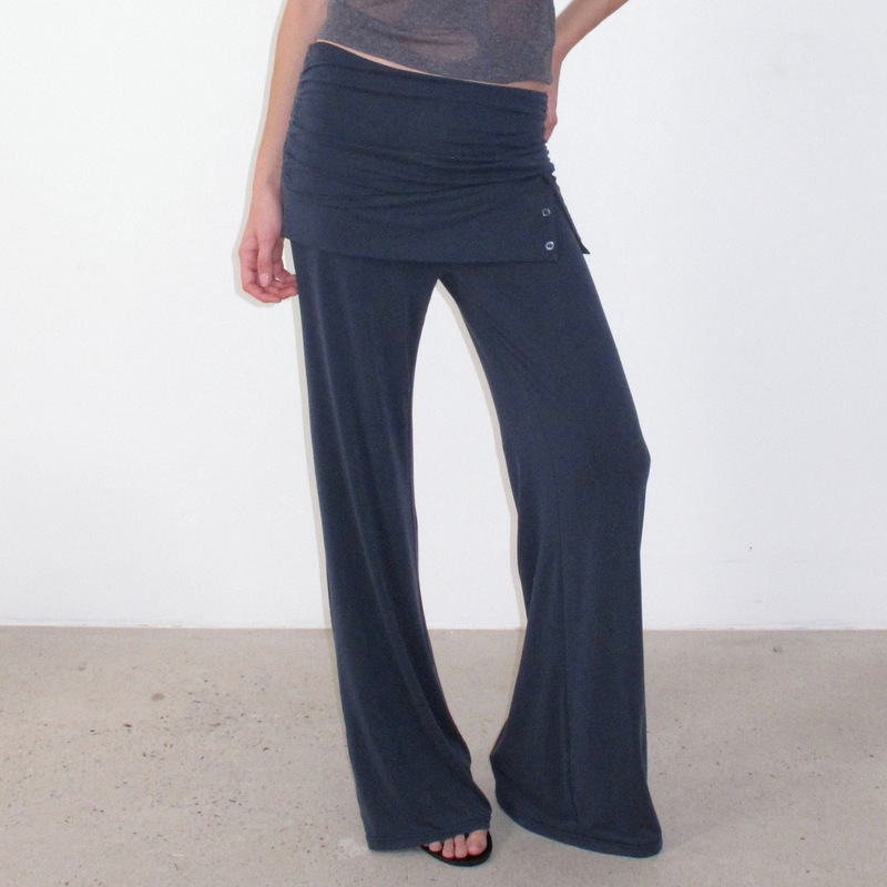 Mite De Dar Mist Blue Wrap-Around Pleated Waistband Skin-Friendly Soft Sports Straight-Leg Casual Pants Mite De Dar Mist Blue Wrap-Around Pleated Waistband Skin-Friendly Soft Sports Straight-Leg Casual Pants