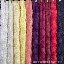 新品蕾丝立体大玫瑰盘带绣童装面料 裙子礼服童装网纱立体绣花布