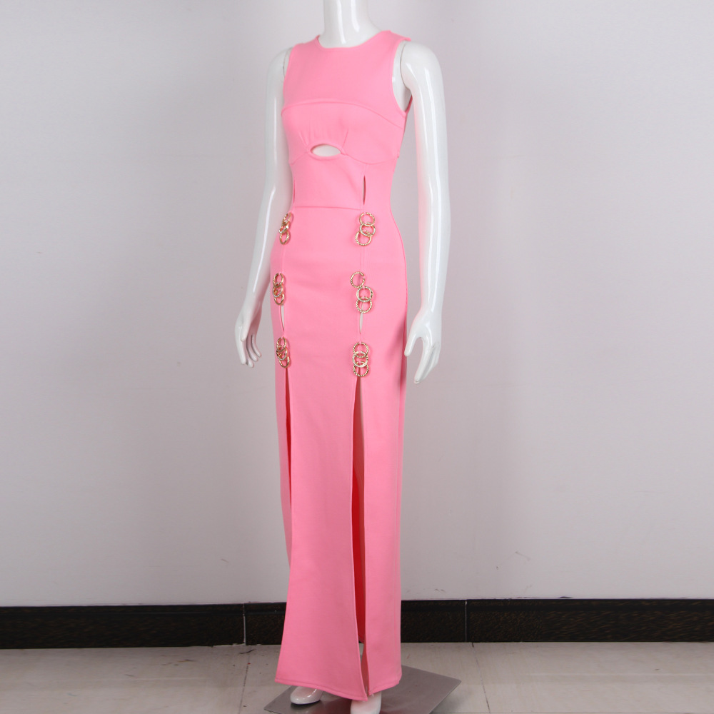 Pink Color Maxi Dress For Women 