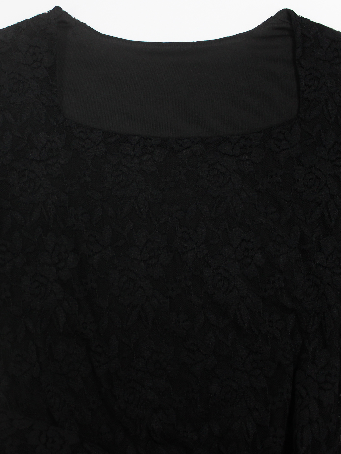 Spring Summer Autumn Women Elegant Lace Stitching Square Collar Bell Sleeve Maxi Dress