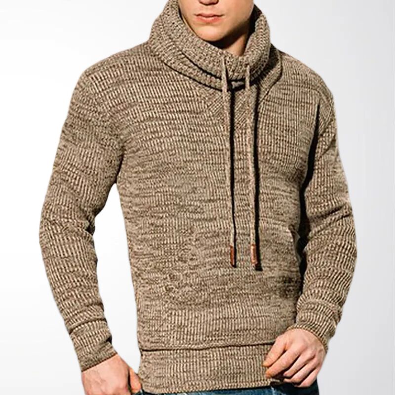 Amazon Men's Clothing Wholesale Winter Men's Turtleneck Knitted Sweater Casual Pullover Loose Warm Sweater Men Sy0091