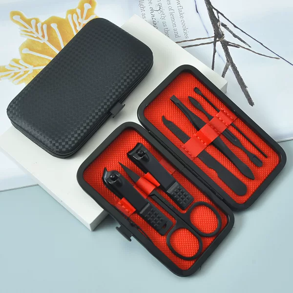 Wholesale Beauty Tools Beauty Set Stainless Steel Nail Clipper Nail Clipper Set Black Nail Clipper 7 Piece Set