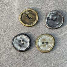 异形不规则金属纽扣两眼仿古锡牛仔皮衣棉衣扣子做旧复古风百搭扣