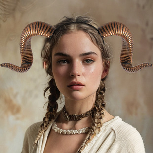 Cross Border Halloween Ball DIY Detachable RP Curved Horn Headband Festival Party Performance Headband Hair Accessories